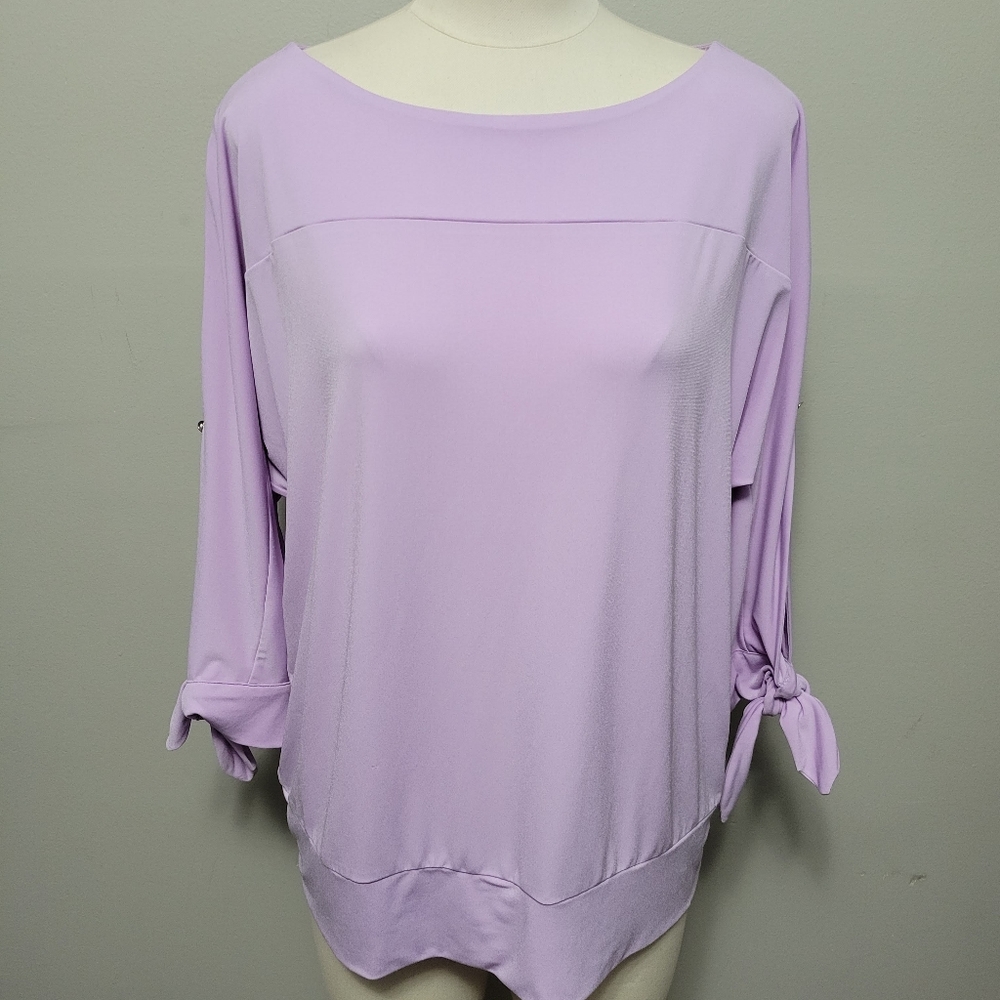 The Limited lavender tie sleeve knit blouse size xl